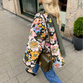 Lamb Wool Patchwork Flared Sleeves Baggy Coat Winter